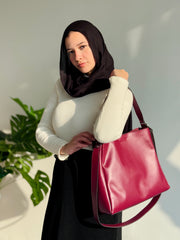Leather Crossbody Tote Bag