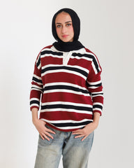 Classic Stripe Polo Pullover