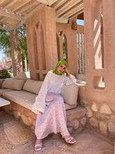 Satin Lilac Heart Print Skirt