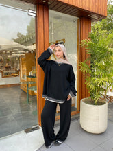 Pin strip Knit Set - Black