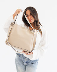 Leather Crossbody Tote Bag