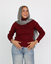 Turtleneck Ribbed Knit Top