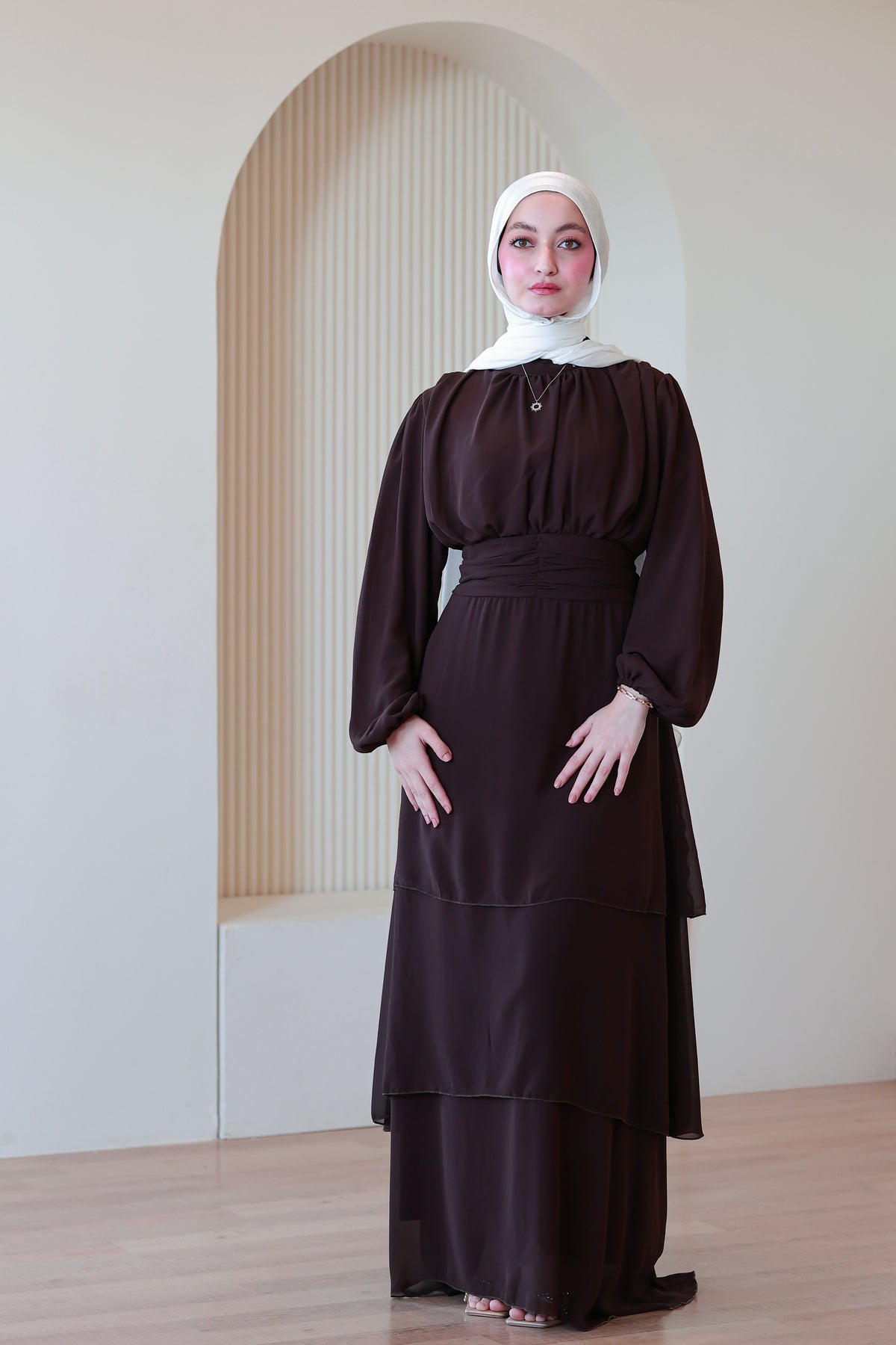 Ruffle Chiffon Dress
