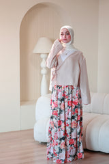 Flowery Satin Skirt