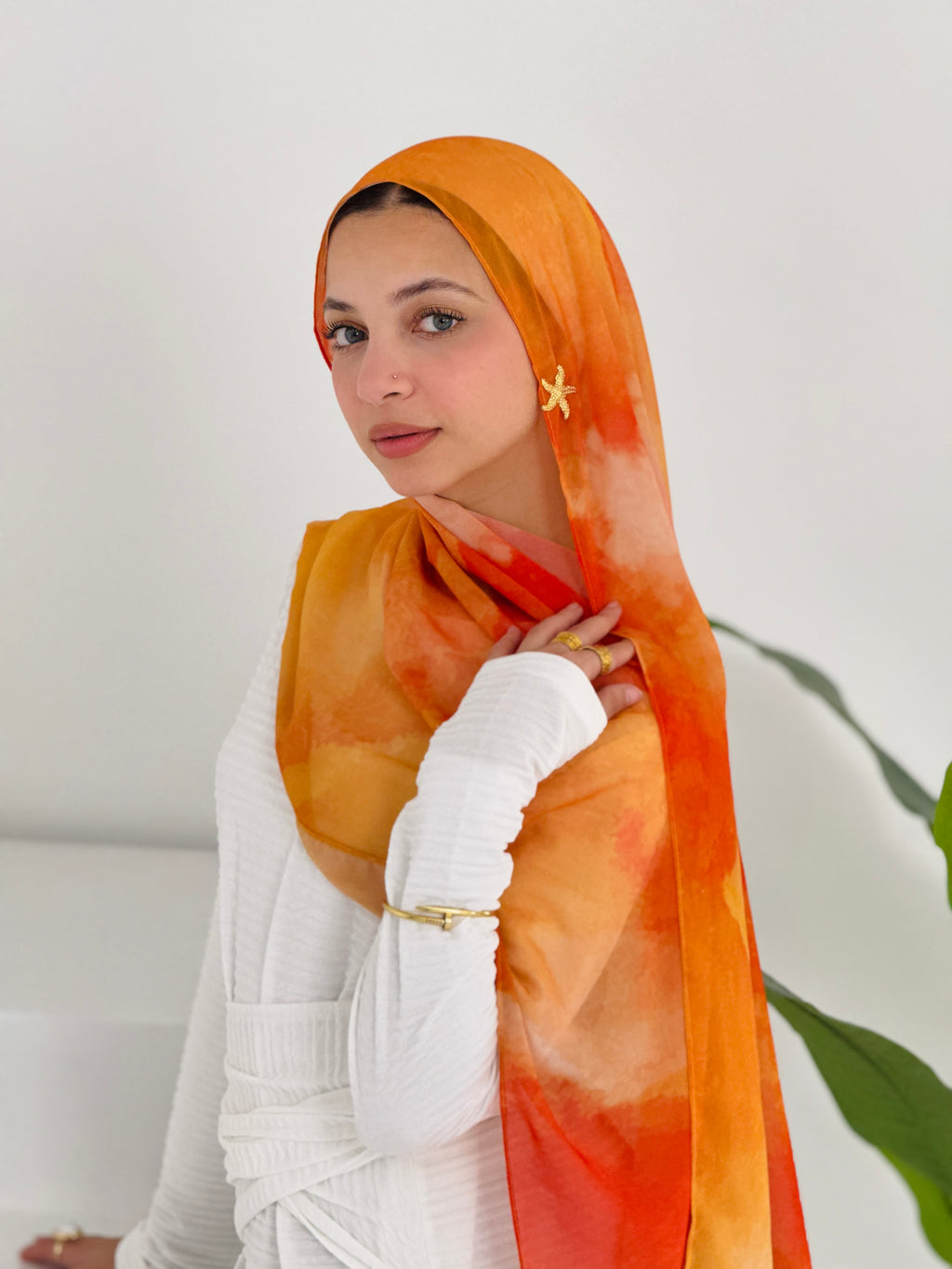 Orange Swirl Scarf