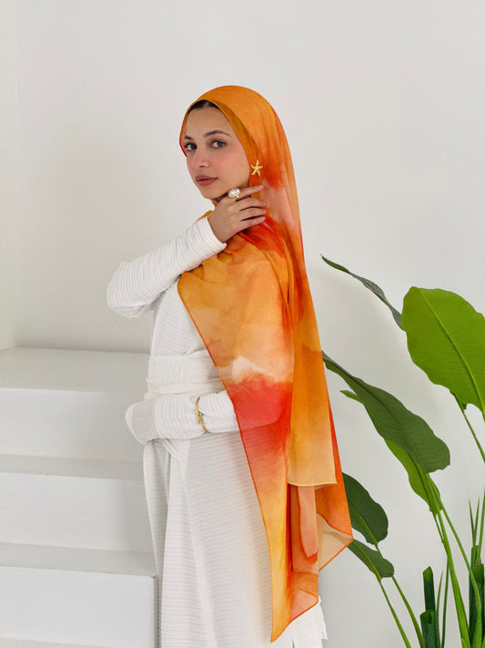 Orange Swirl Scarf