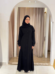 Black Buttoned Abaya