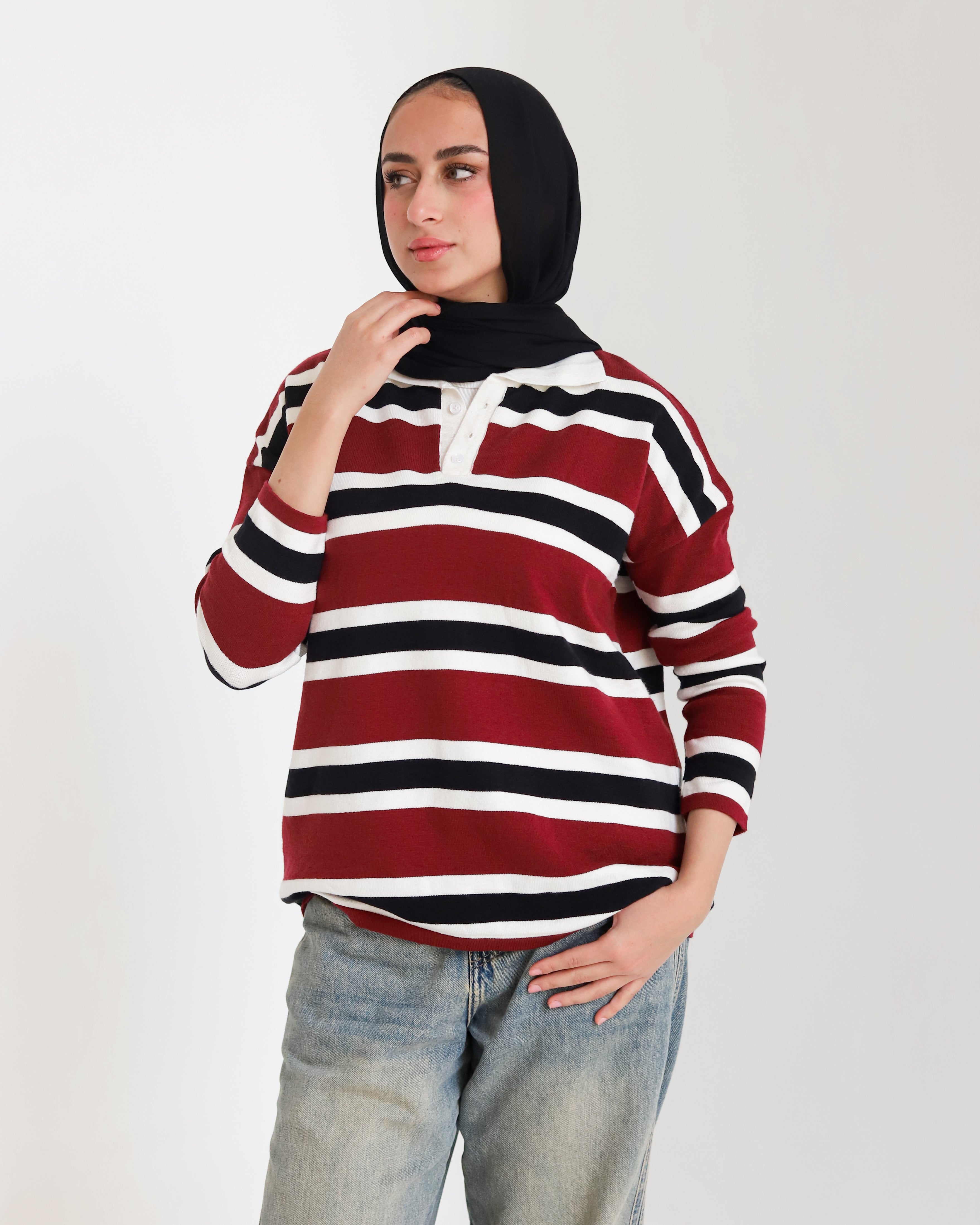 Classic Stripe Polo Pullover