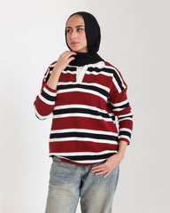 Classic Stripe Polo Pullover