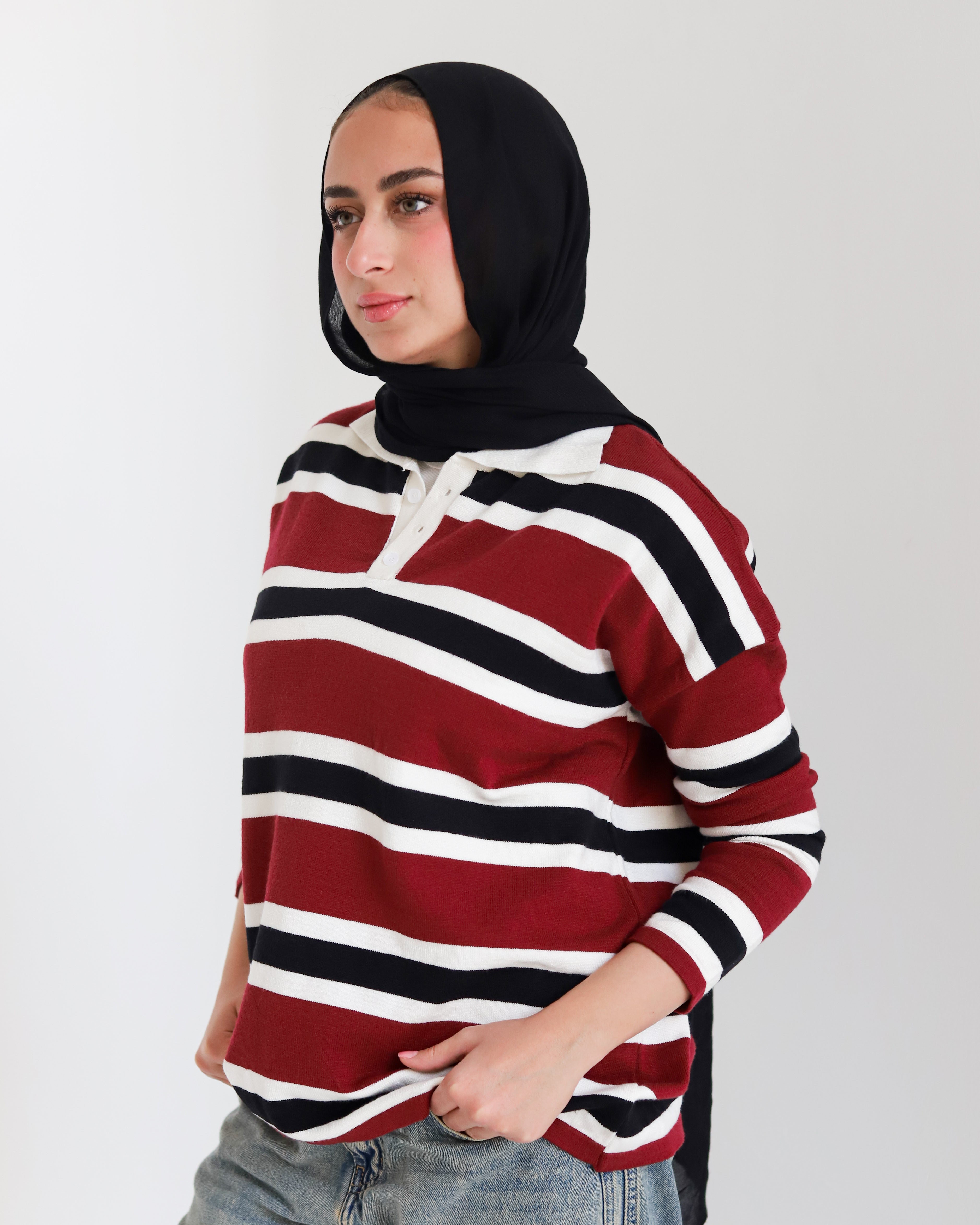 Classic Stripe Polo Pullover