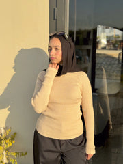 Turtleneck Ribbed Knit Top