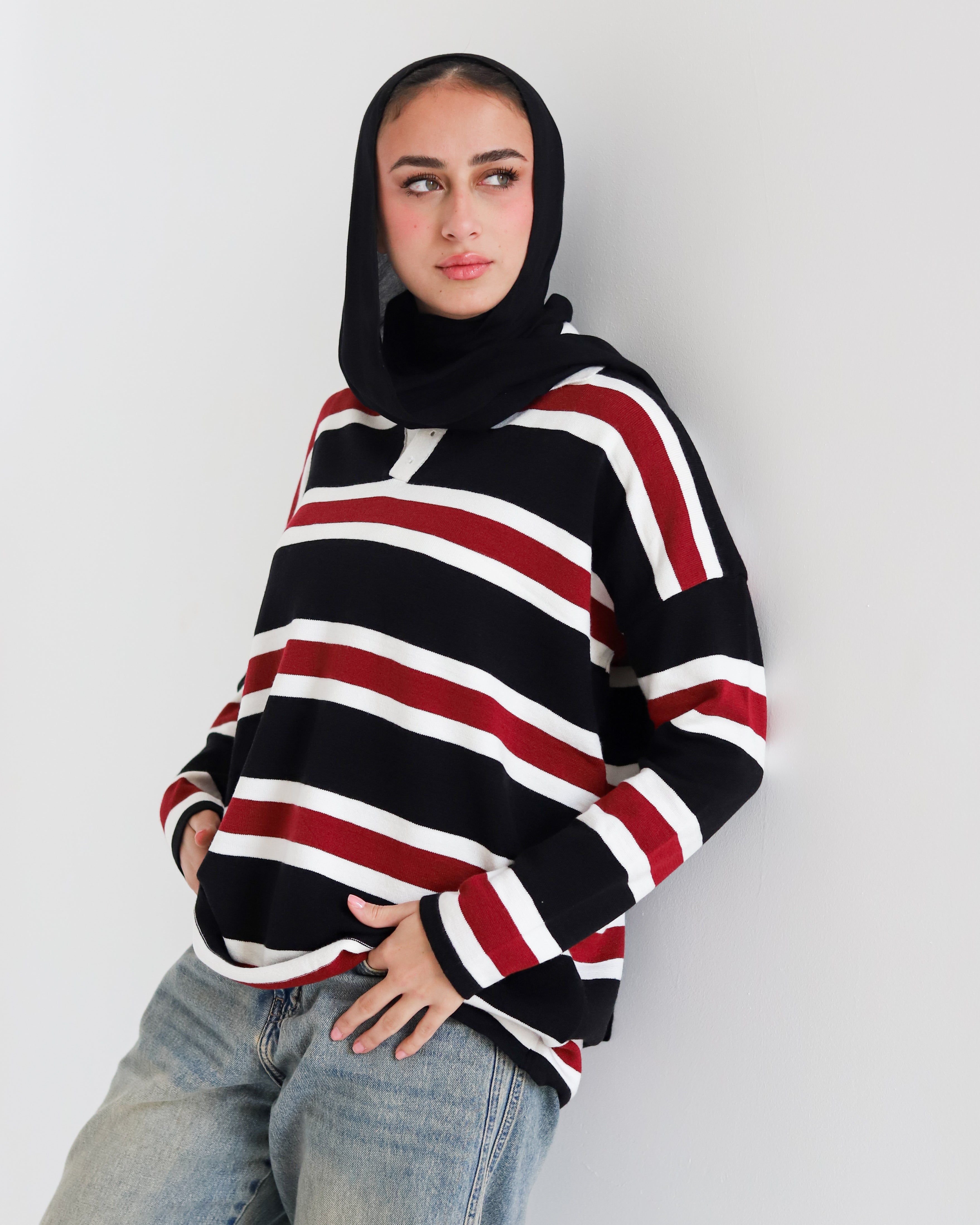 Classic Stripe Polo Pullover