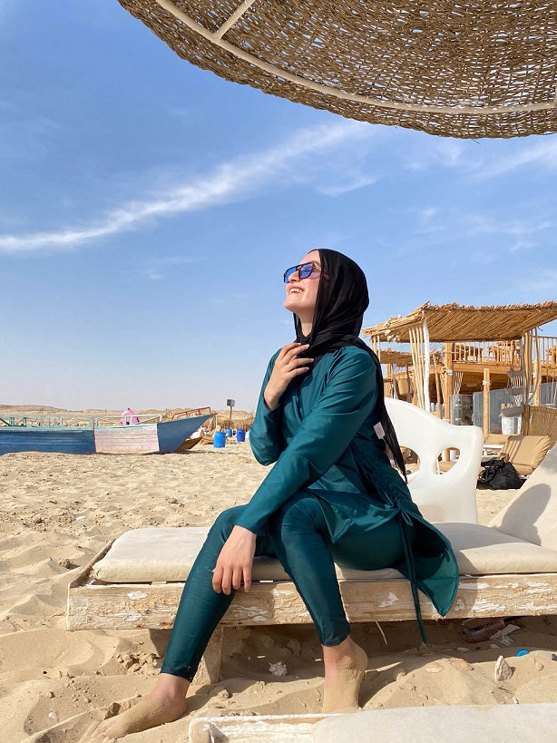 Modest Burkini Swimsuit- Tropical Teal