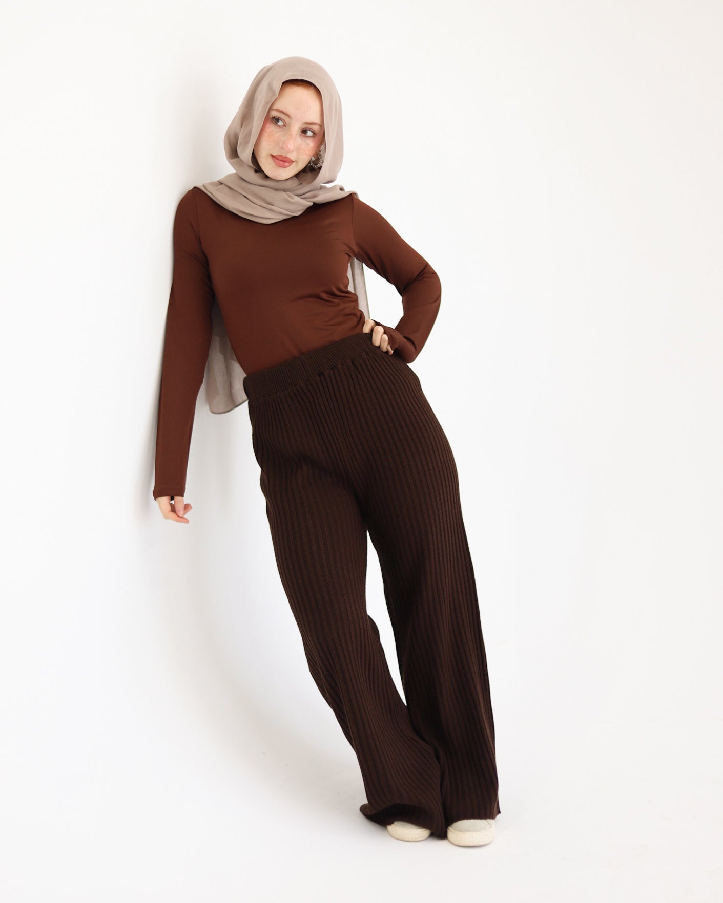 Wide-Leg Knit Pant