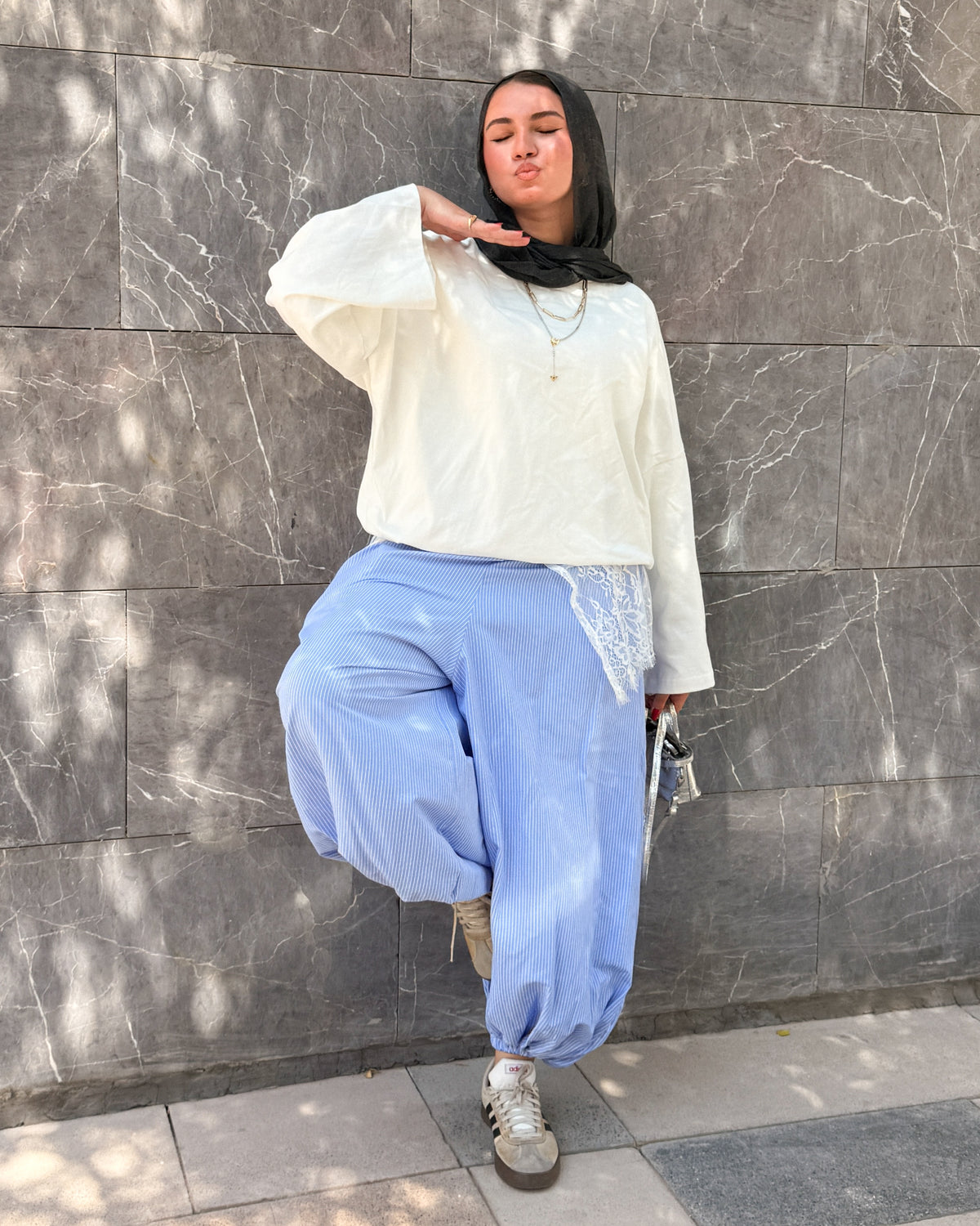 Stripe Balloon pants