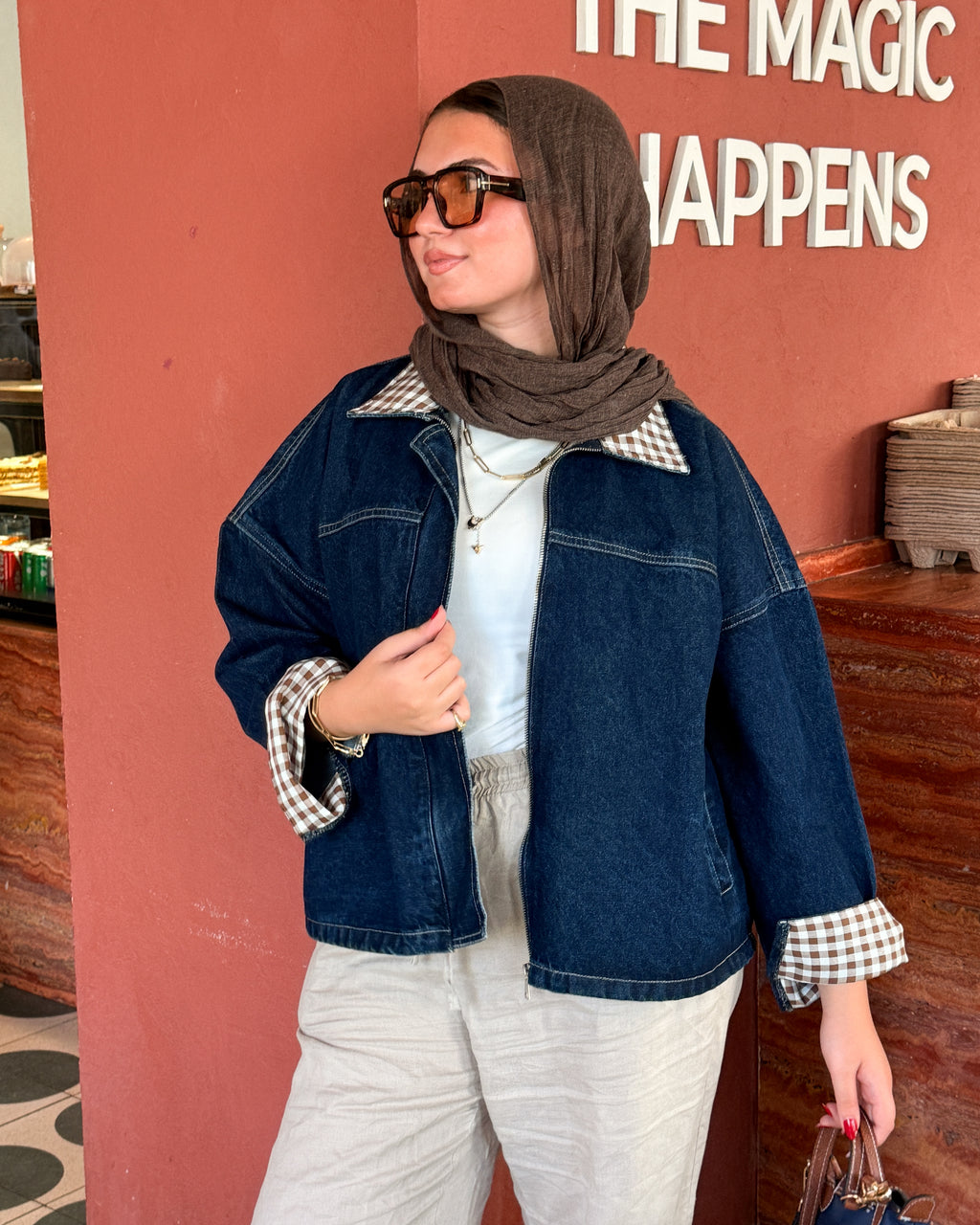 the vintage fit jacket carroux in brown