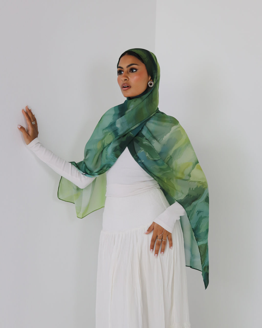 Olive Haze Marble Scarf