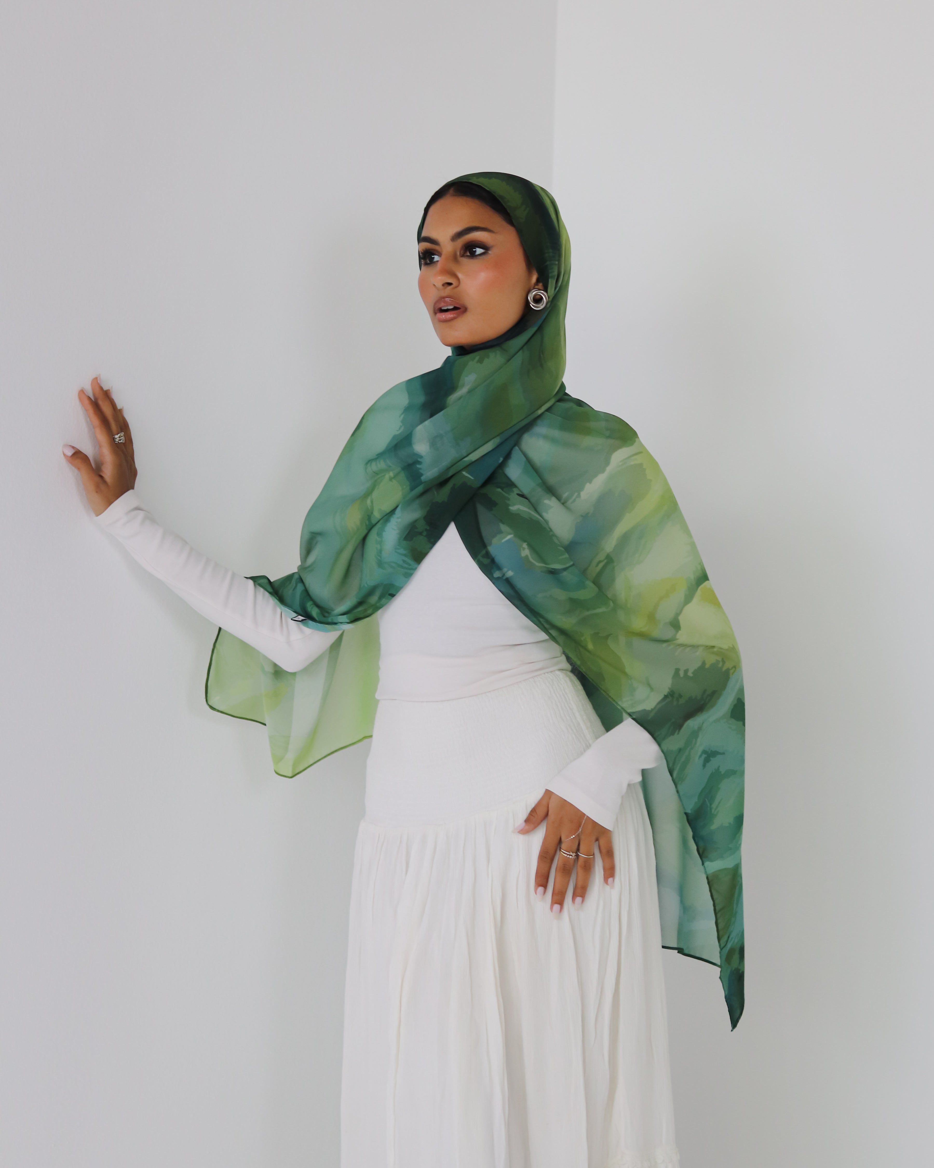 Olive Haze Marble Scarf