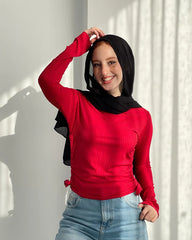 Ribbed  Sleeved Basic