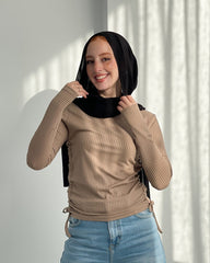Ribbed  Sleeved Basic