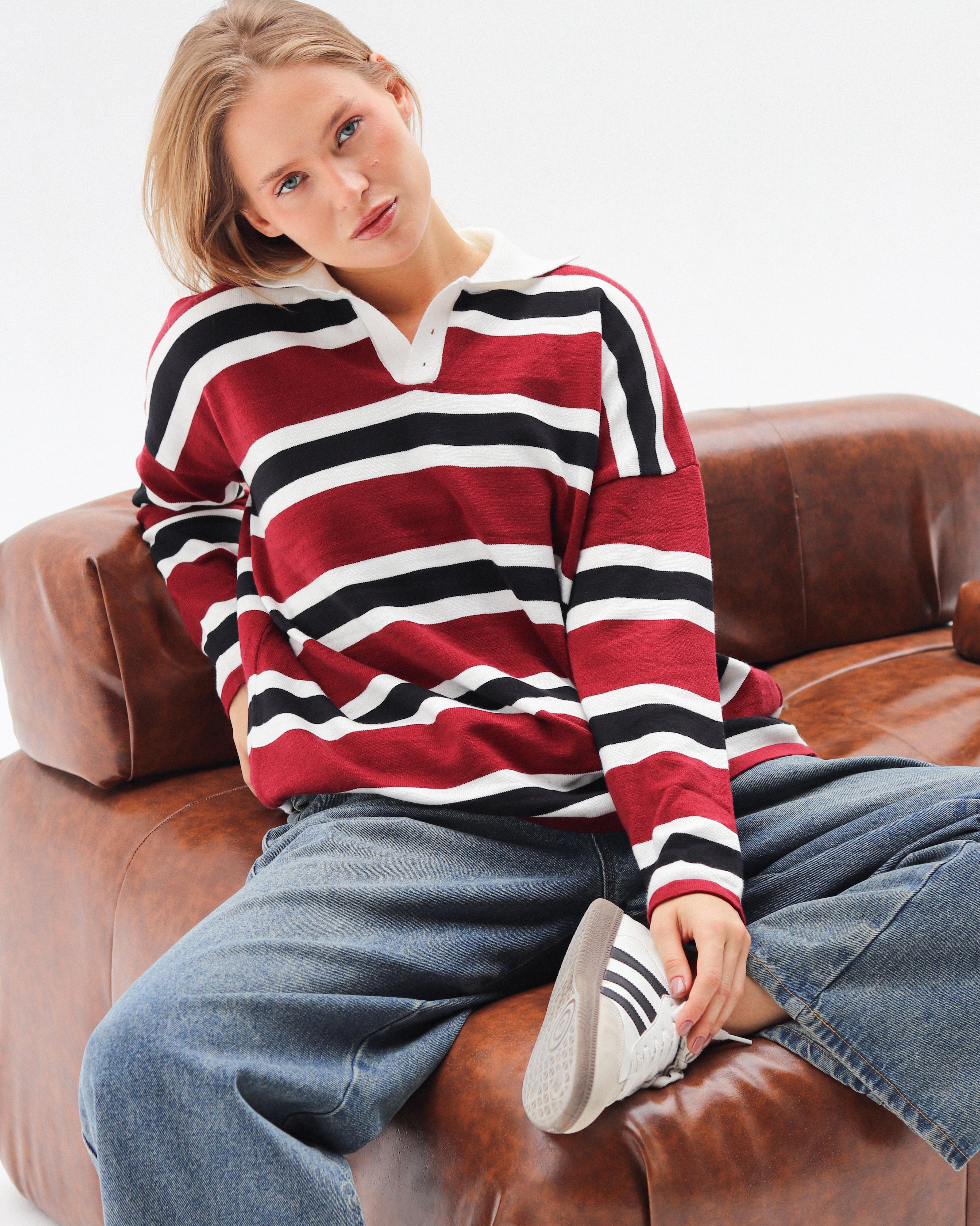 Classic Stripe Polo Pullover