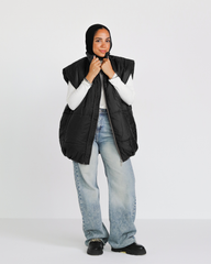 Long Metallic Puffer Vest