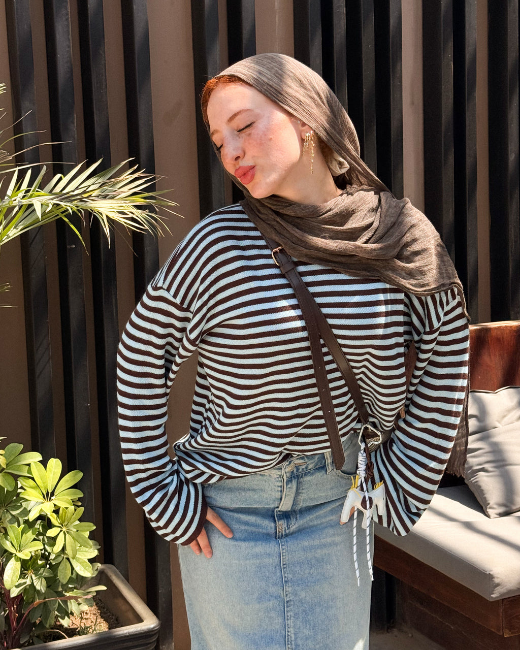 Retro stripe T shirt