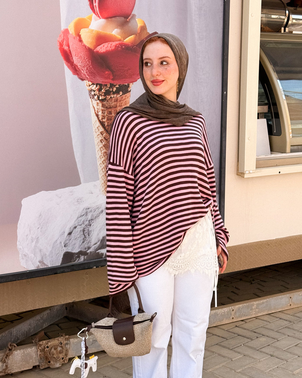 Retro stripe T shirt