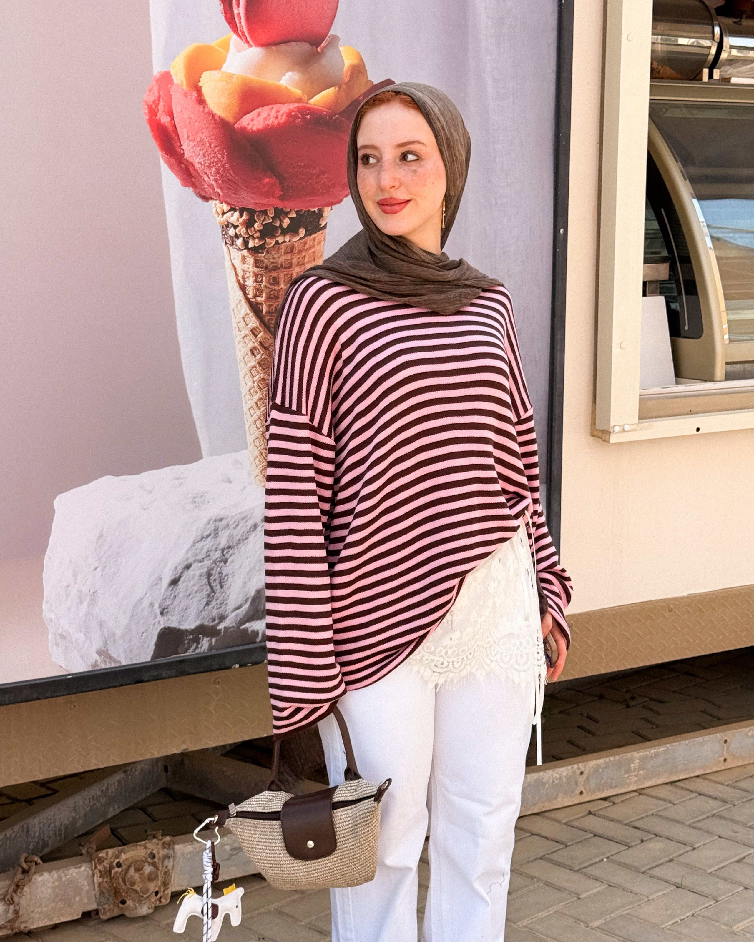 Retro stripe T shirt