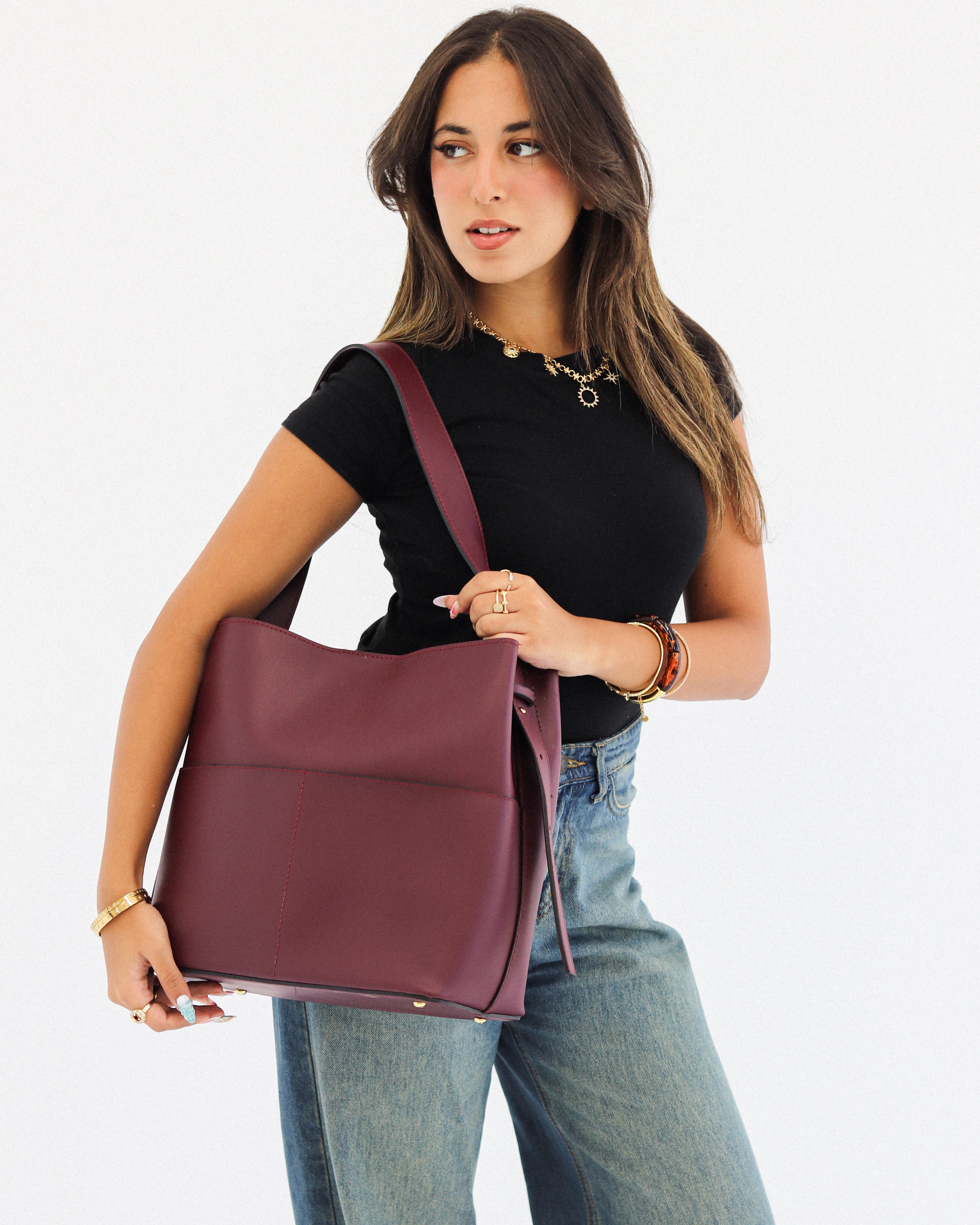 Leather Crossbody Bag With Pockets