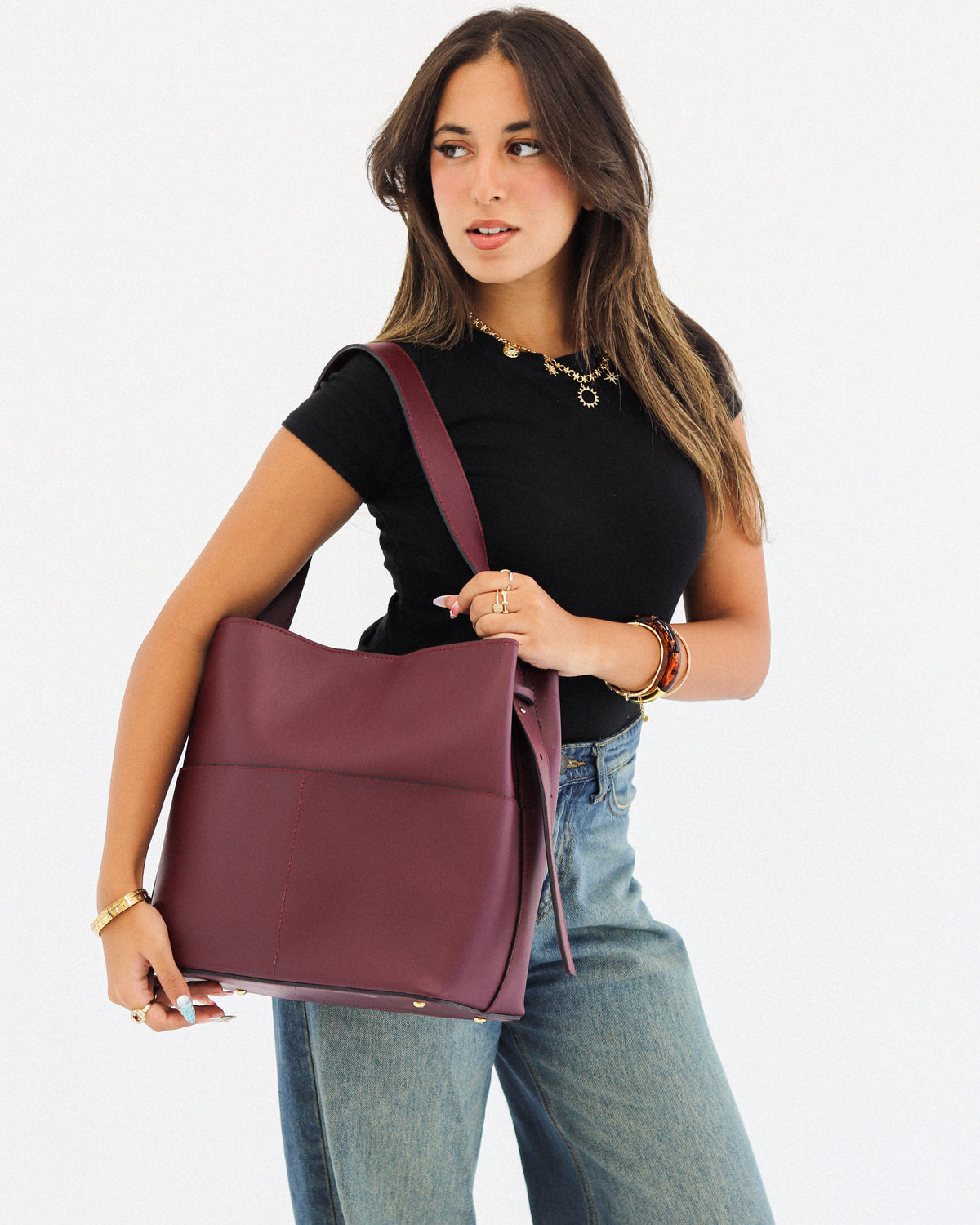 Leather Crossbody Bag With Pockets