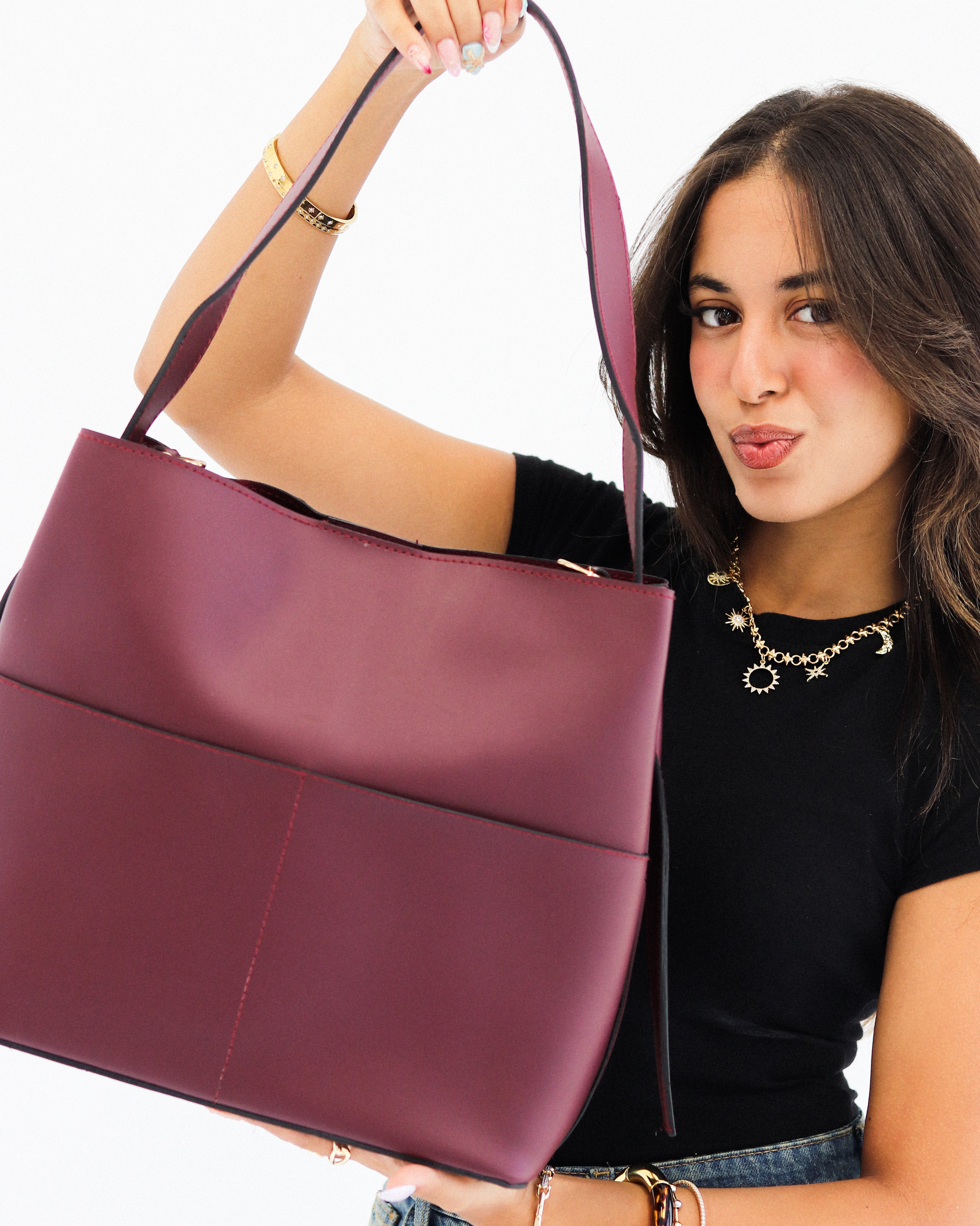 Leather Crossbody Bag With Pockets