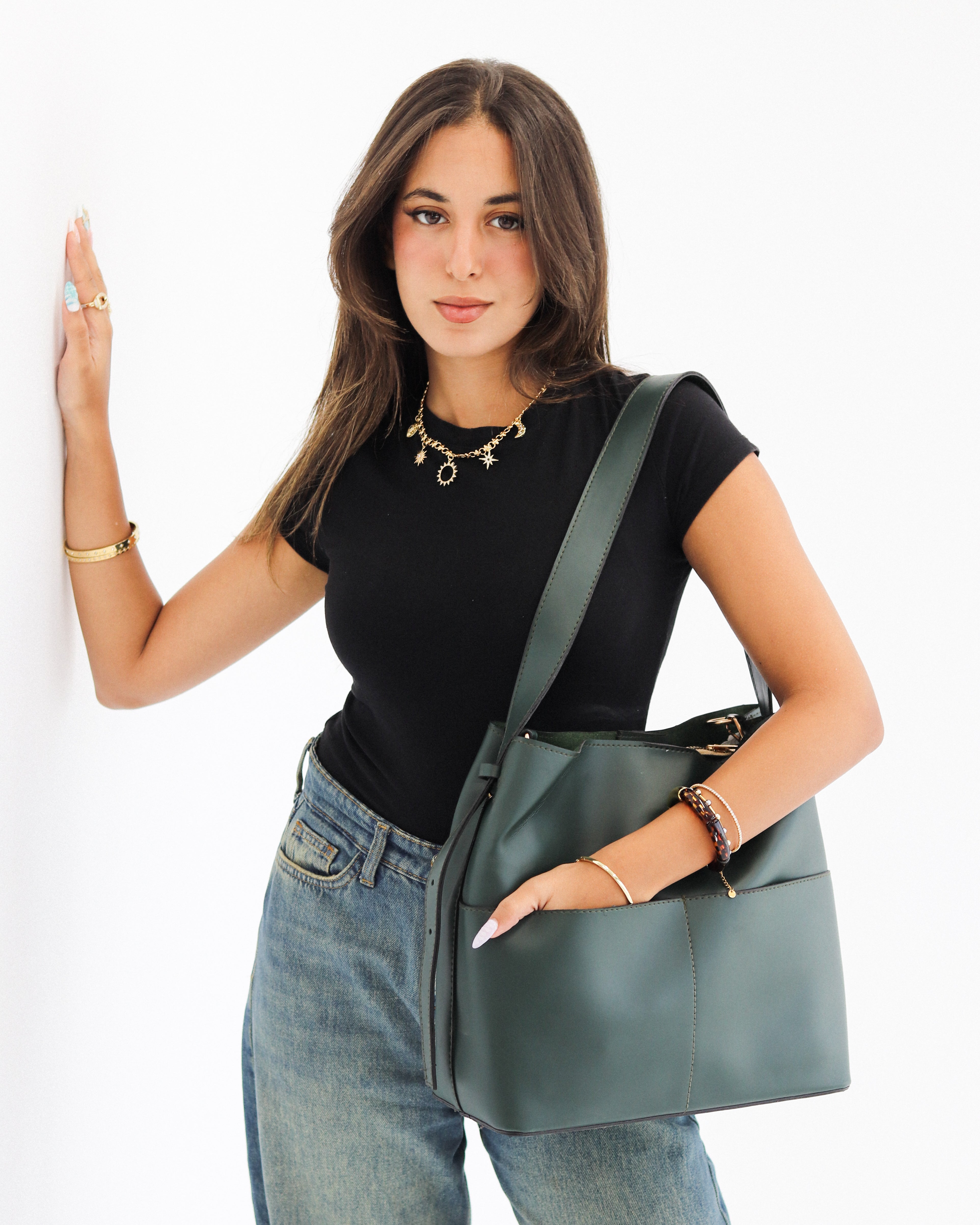 Leather Crossbody Bag With Pockets