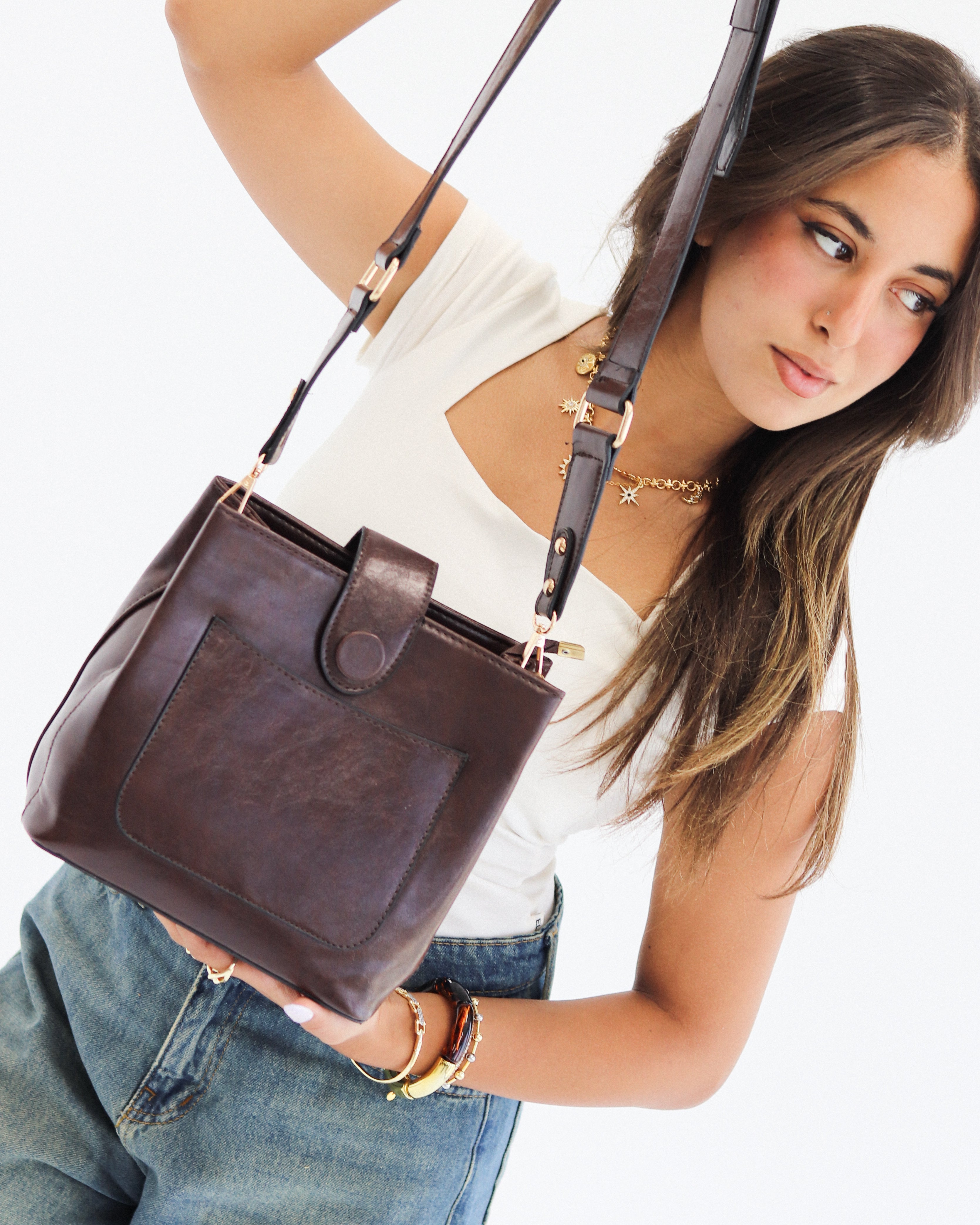 Leather Bucket Bag