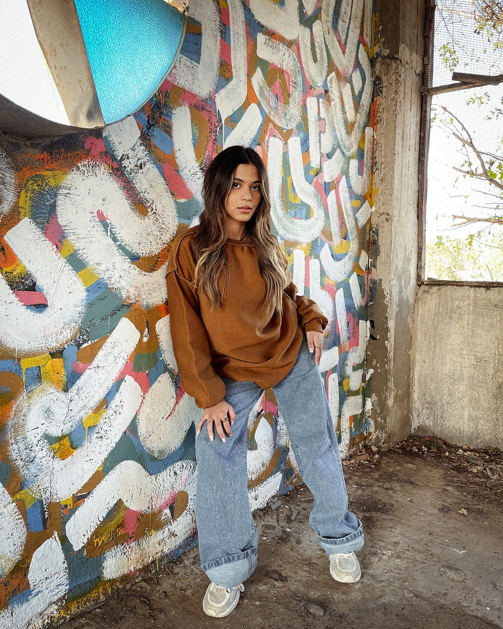 Camel plain hoodie Outlet Item