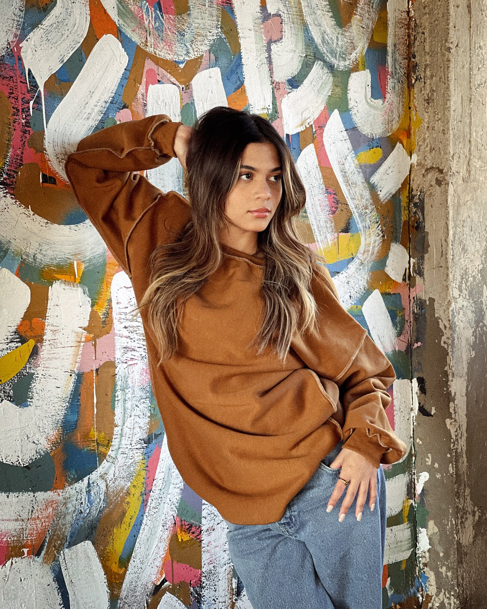 Camel plain hoodie Outlet Item