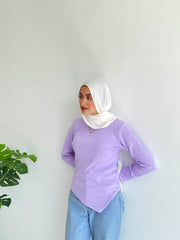 Lilac Sleeved Basic With Slit