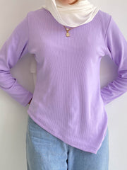 Lilac Sleeved Basic With Slit