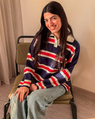 Classic Stripe Polo Pullover