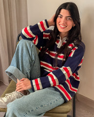 Classic Stripe Polo Pullover