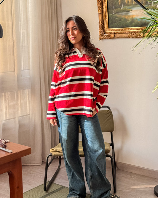 Classic Stripe Polo Pullover