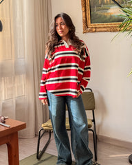 Classic Stripe Polo Pullover