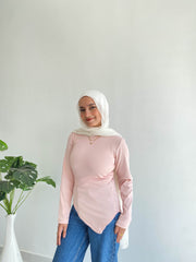 Blush Sleeved Basic With Slit