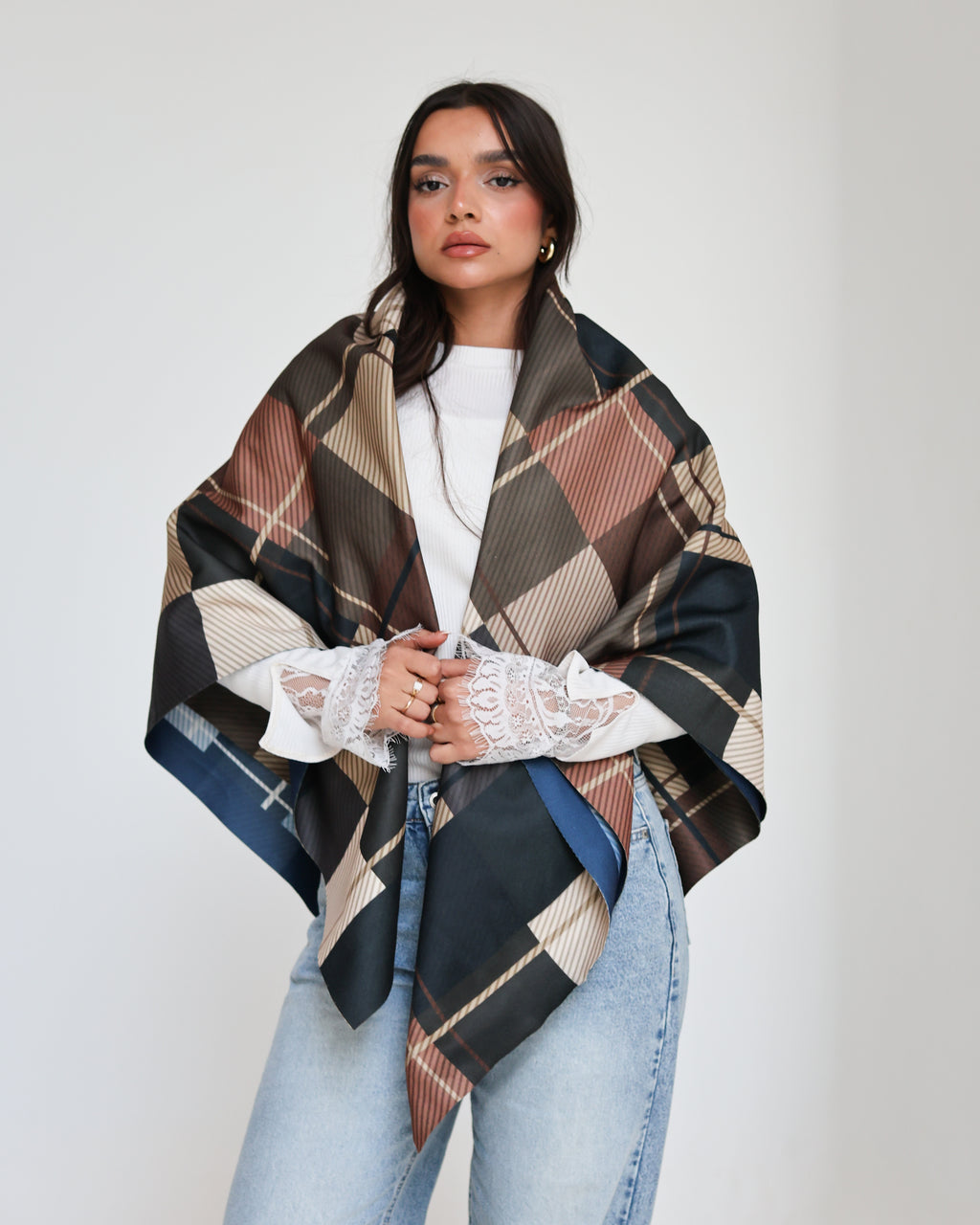 Her Plaid Chic shawl