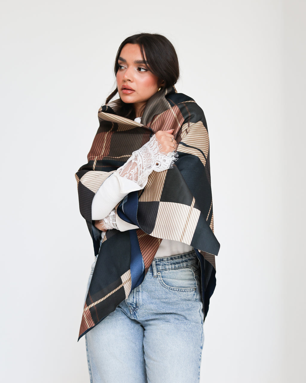 Her Plaid Chic shawl