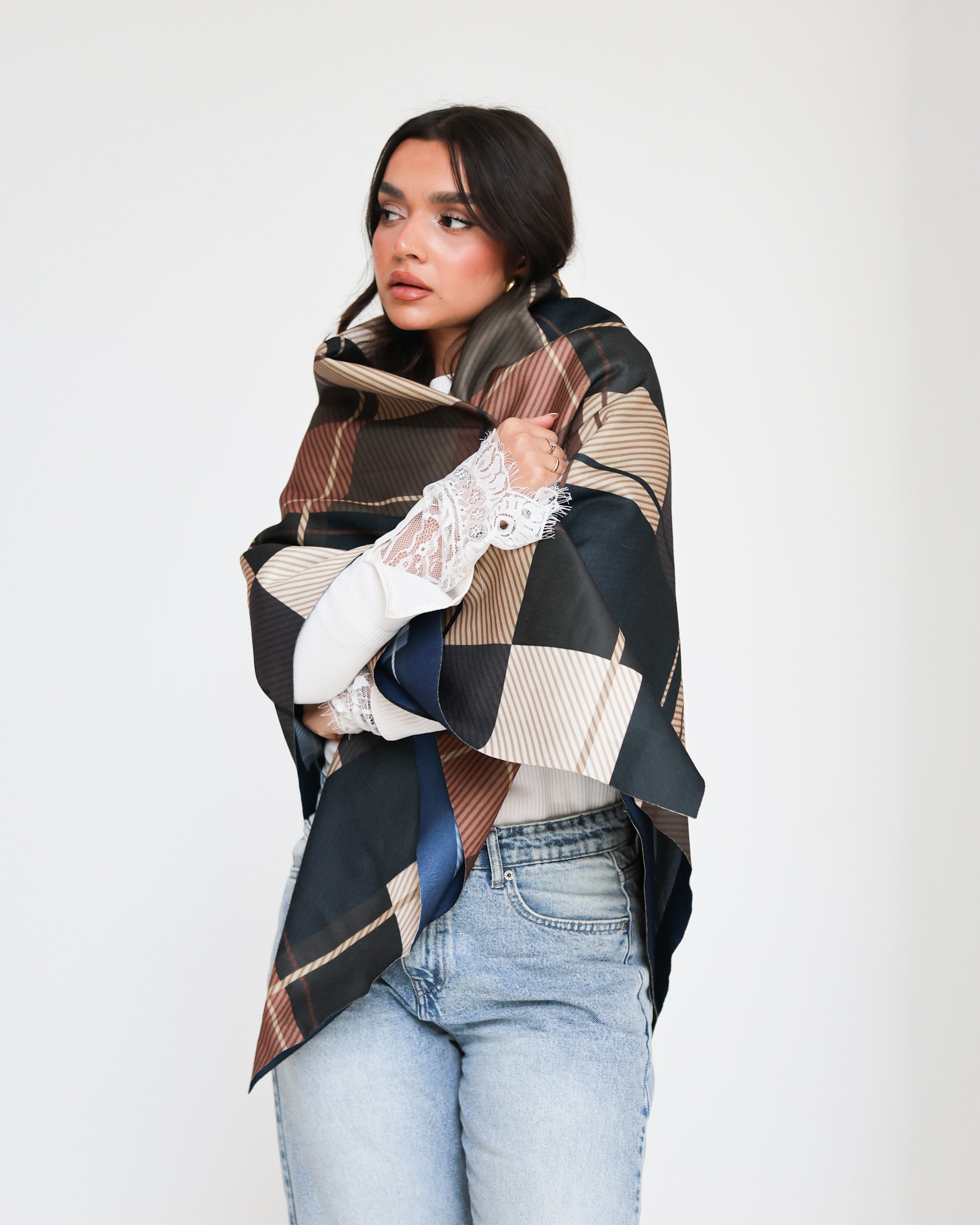 Her Plaid Chic shawl