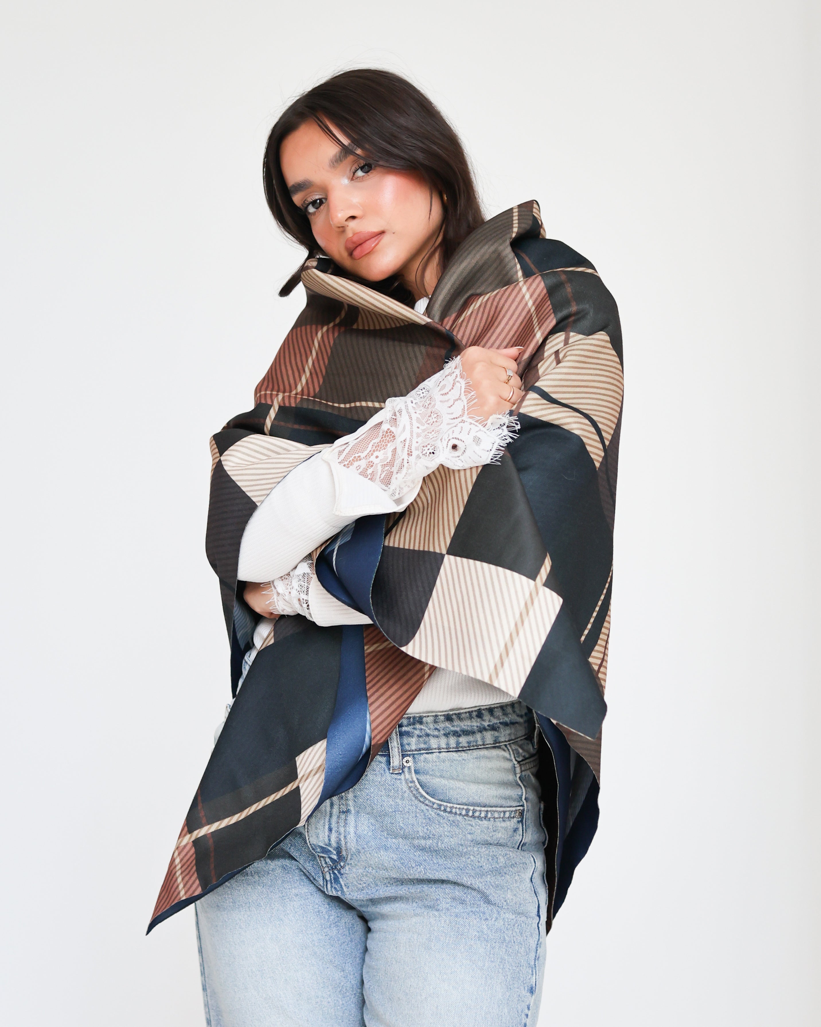 Her Plaid Chic shawl