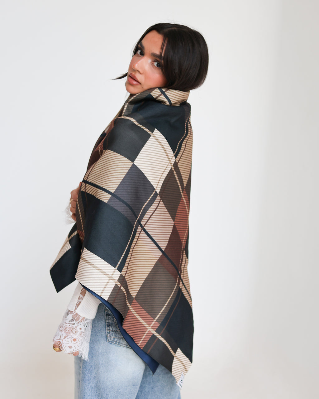 Her Plaid Chic shawl