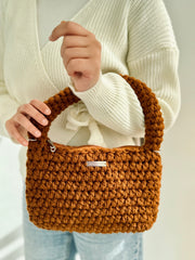 Chunky Crochet Bag- Camel