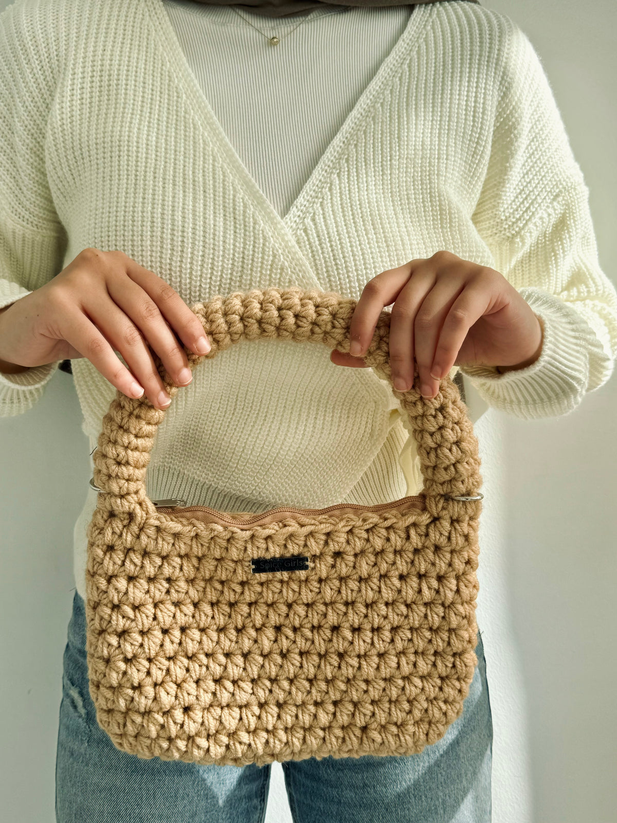 Chunky Crochet Bag- Desert Sand